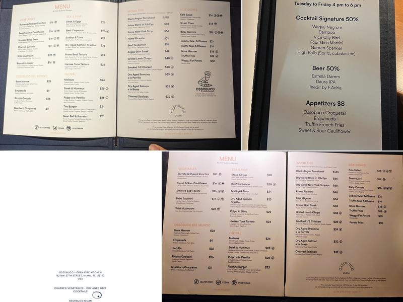 Ossobuco Miami Menu