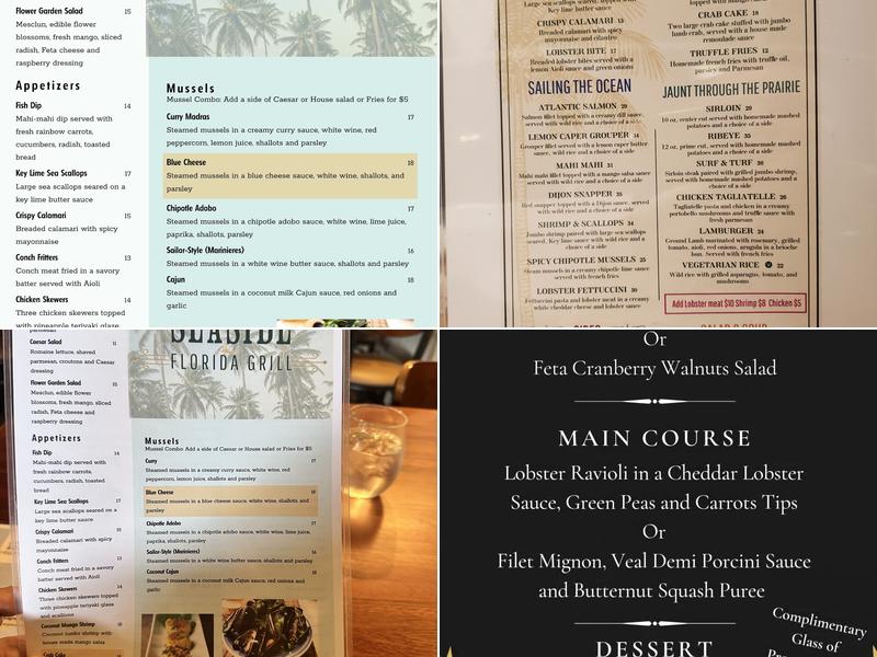 Seaside Florida Grill Menu