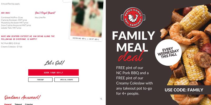 Outer Banks Boil Company St Augustine Menu