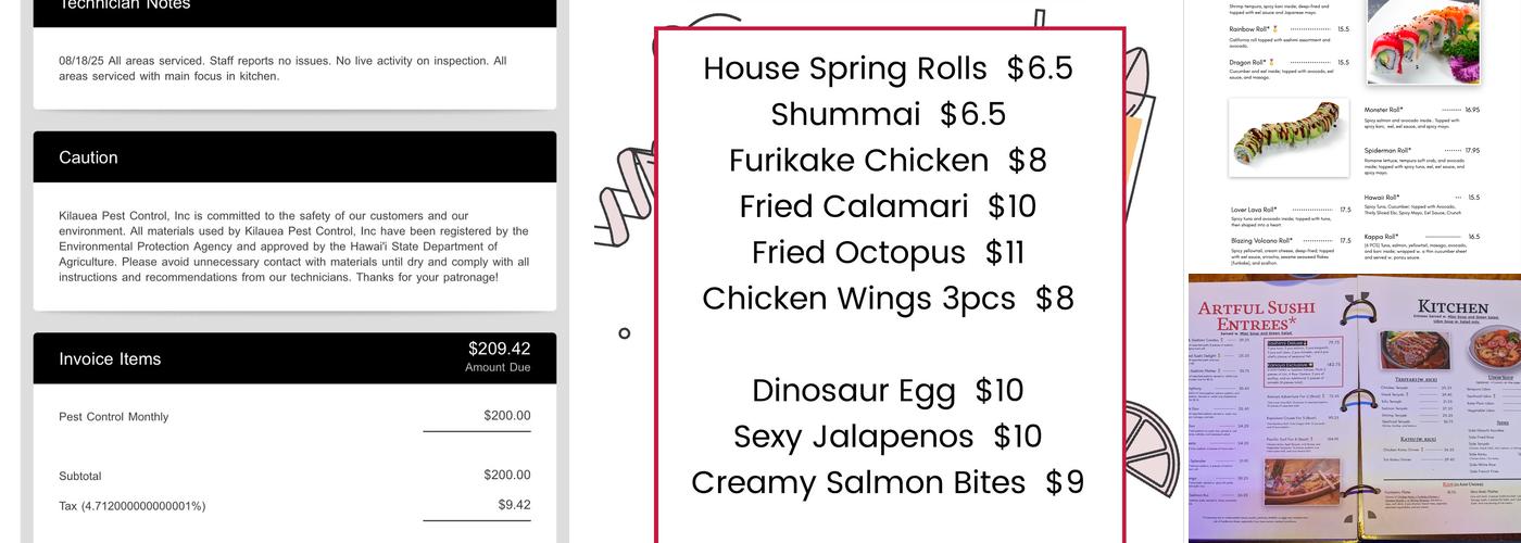 Kanoya Sushi Grill and Bar Menu