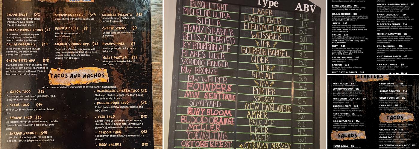 The Rusty Gator Menu