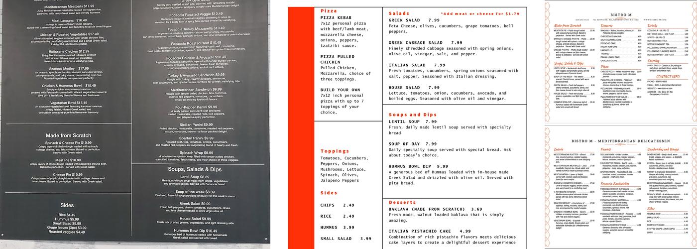 Bistro M Menu