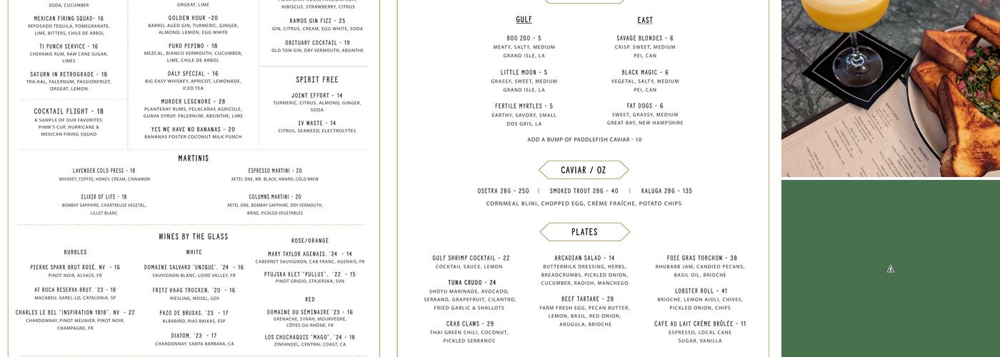 Fives Menu