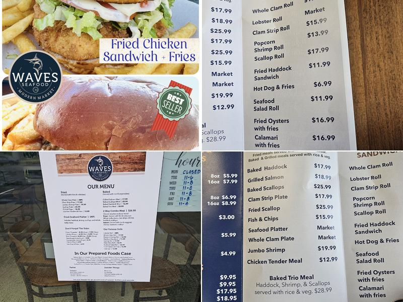 Waves Seafood Menu