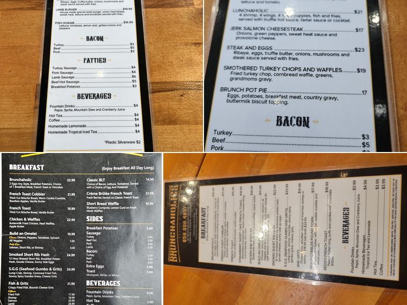 Brunchaholics Menu