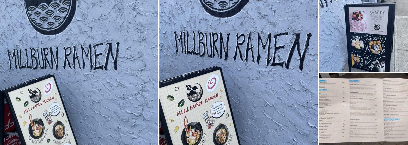Millburn Ramen Menu