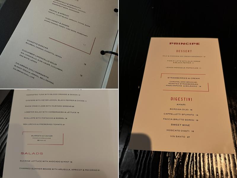 Principe Menu