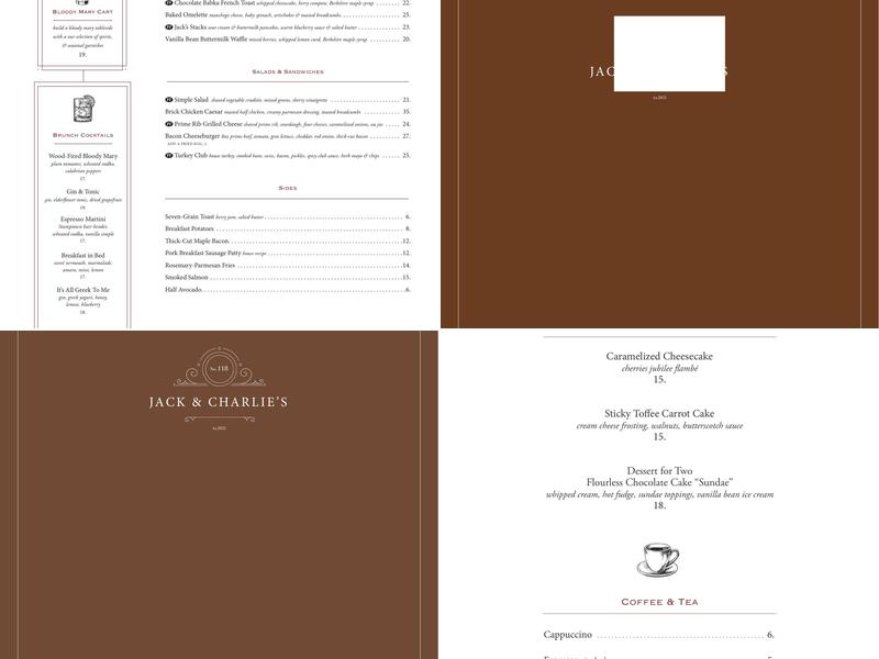 Jack & Charlie’s No. 118 Menu
