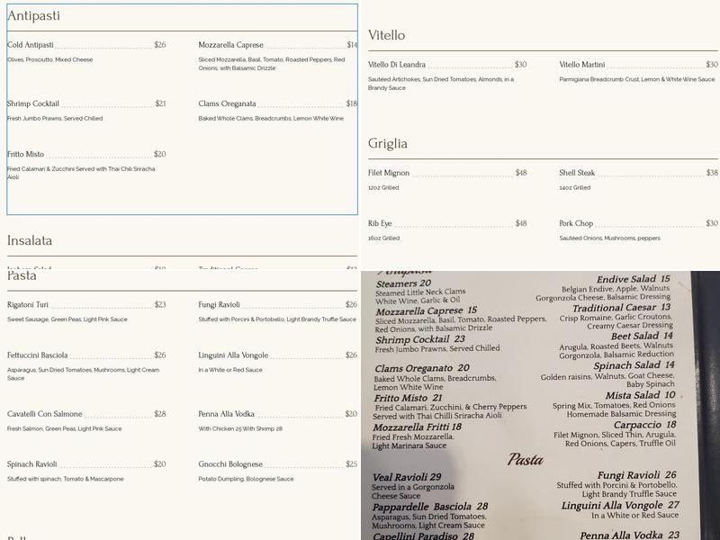 Ciao Bella New Paltz Menu