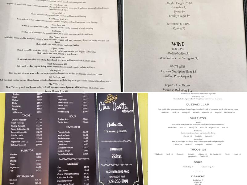 Otra Casita Mexicana Menu