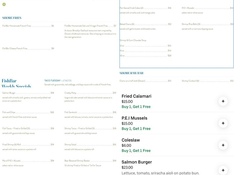 Bay Ridge Fishbar Menu