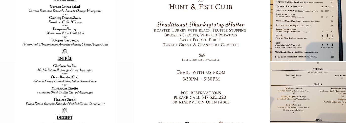 Hunt & Fish Menu