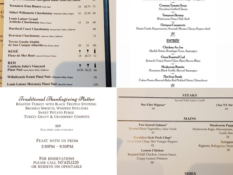 Hunt & Fish Menu