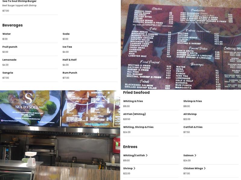 Sea To Soul Harlem Menu