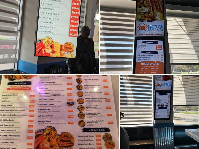 Krustaceans Seafood Menu