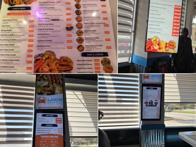 Krustaceans Seafood Menu