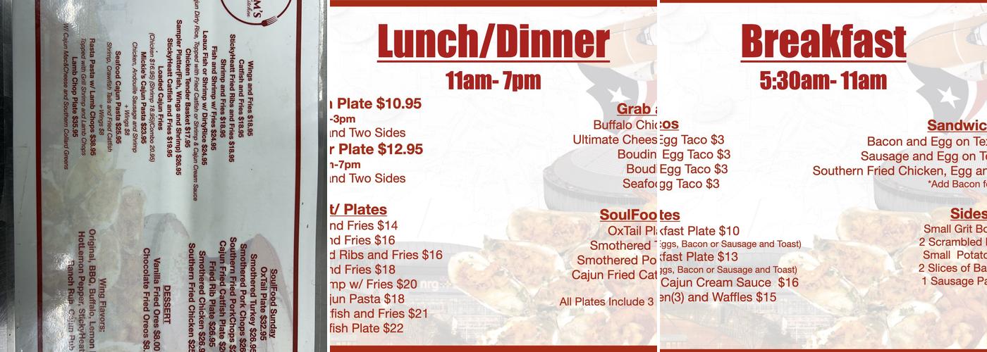 Nitram's Kitchen Menu