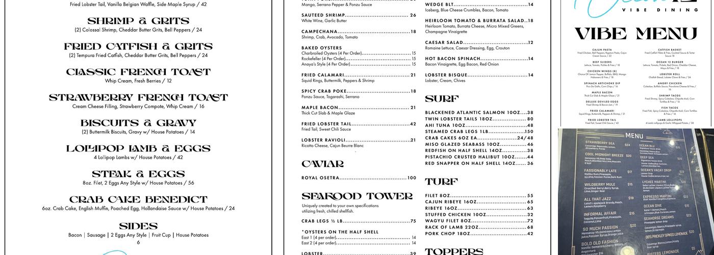 Ocean 12 Menu