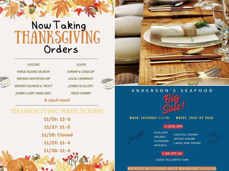 Anderson's Seafood & Catering Menu