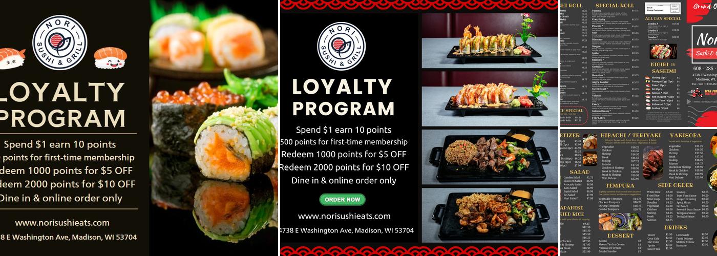 Nori Sushi and Grill Menu