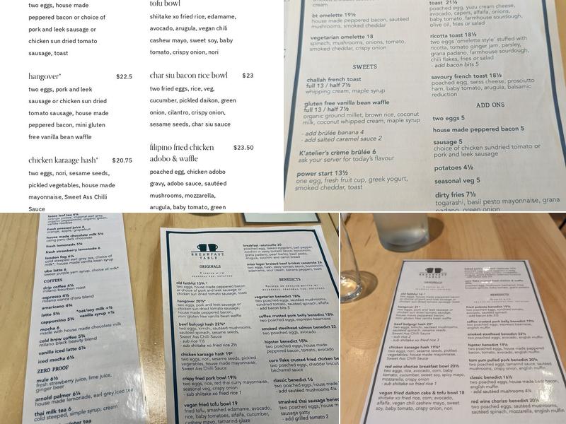 Breakfast Table Steveston Menu