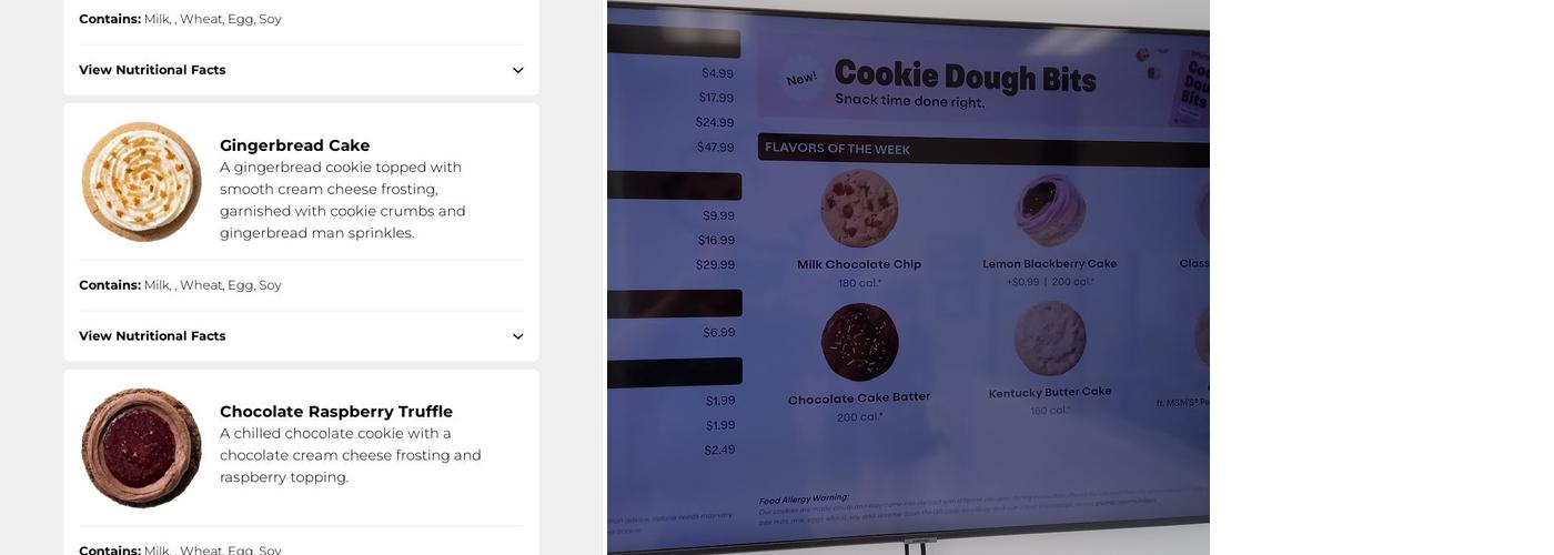 Crumbl - Lockport Menu