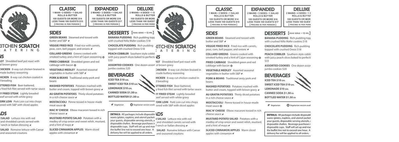Kitchen Scratch Catering Menu