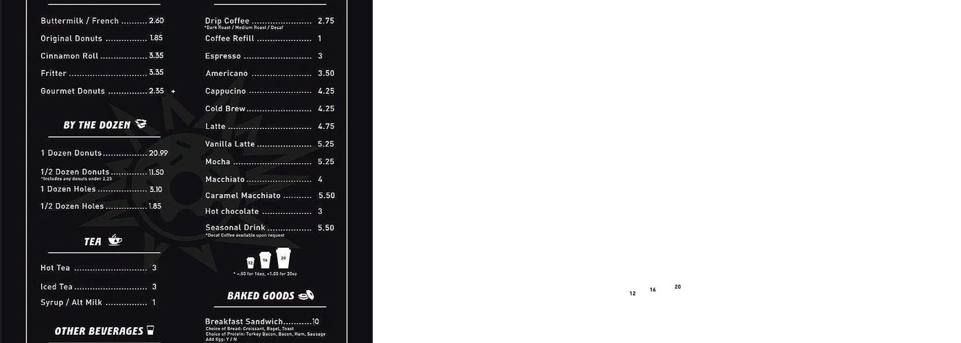 Dynamite Donuts Menu