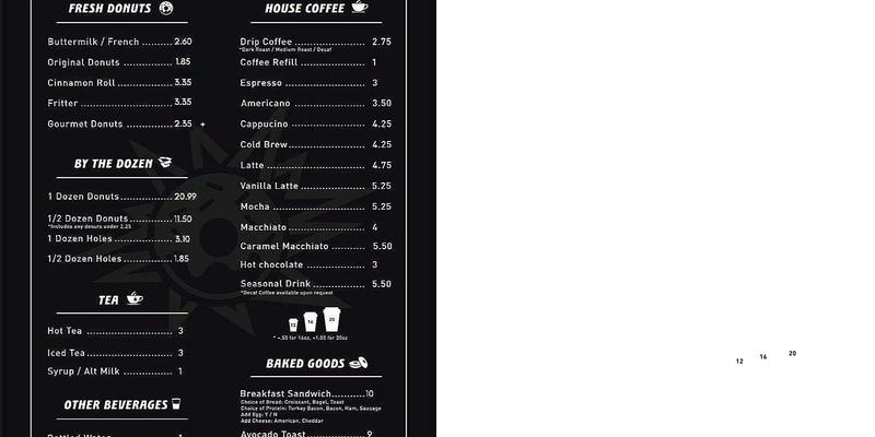 Dynamite Donuts Menu