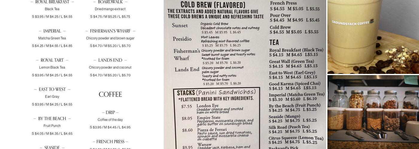 Groundstack Coffee Menu
