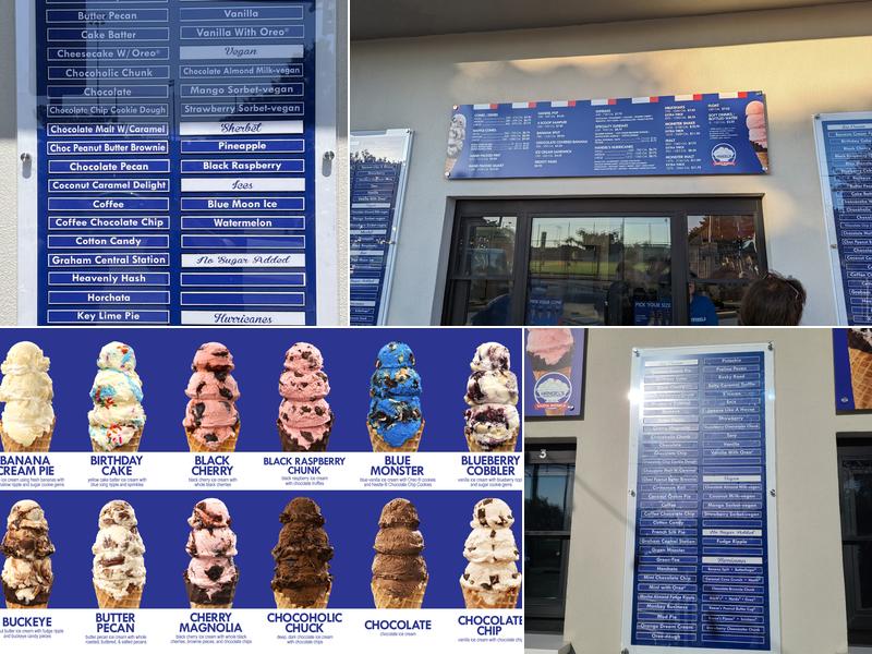 Handel's Ice Cream Menu