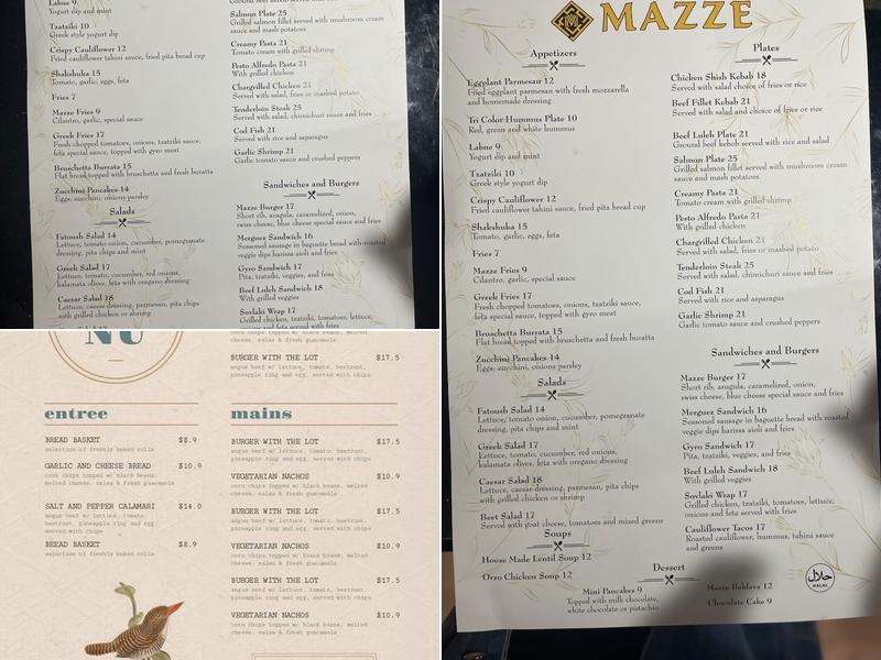 Mazze Banquet and Catering Menu