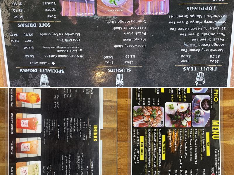 All That Pho Menu