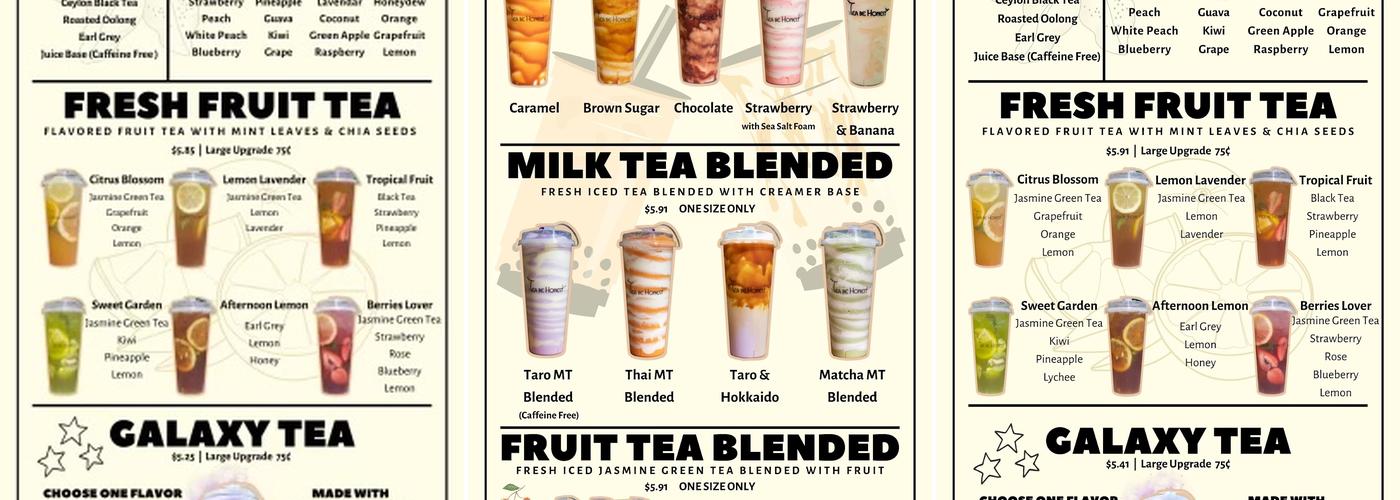 Tea Be Honest Menu