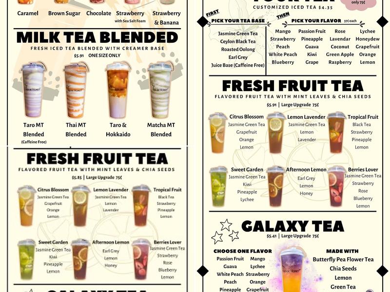 Tea Be Honest Menu