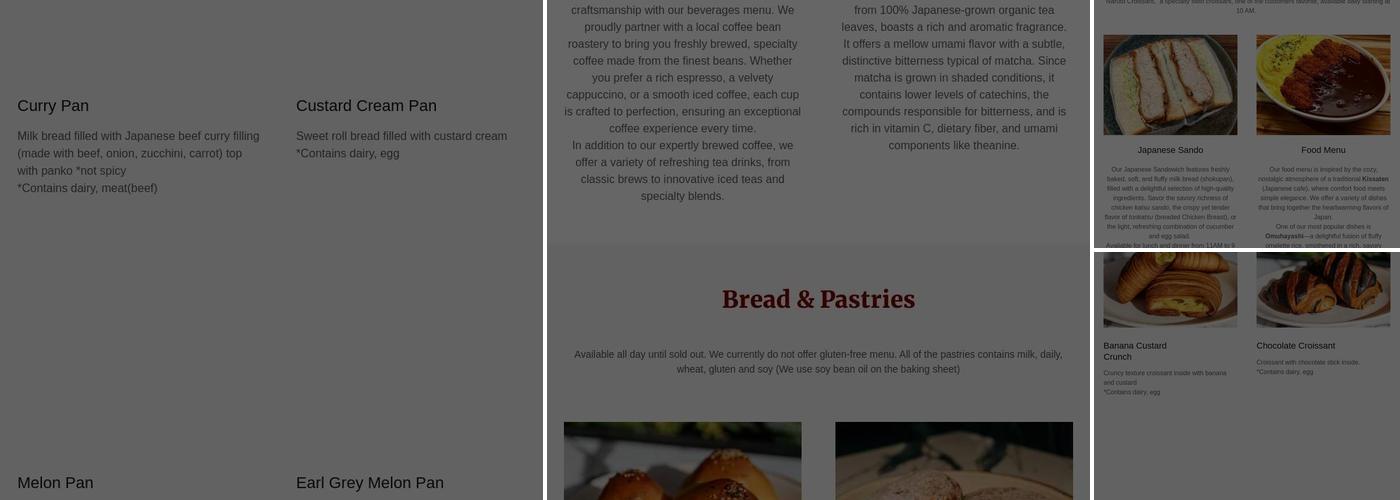 ASA Bakery Menu