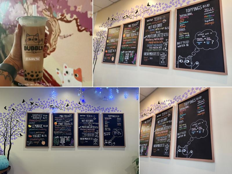 Bubbly Tea Menu