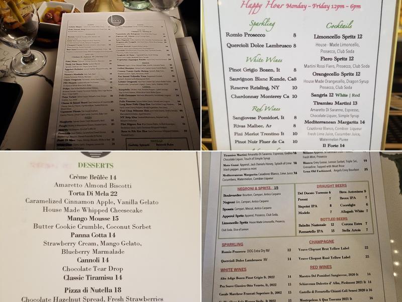 Lena Trattoria Menu