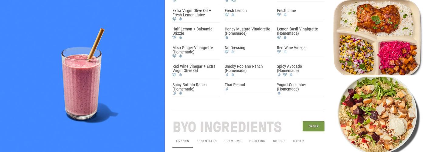 Just Salad Menu