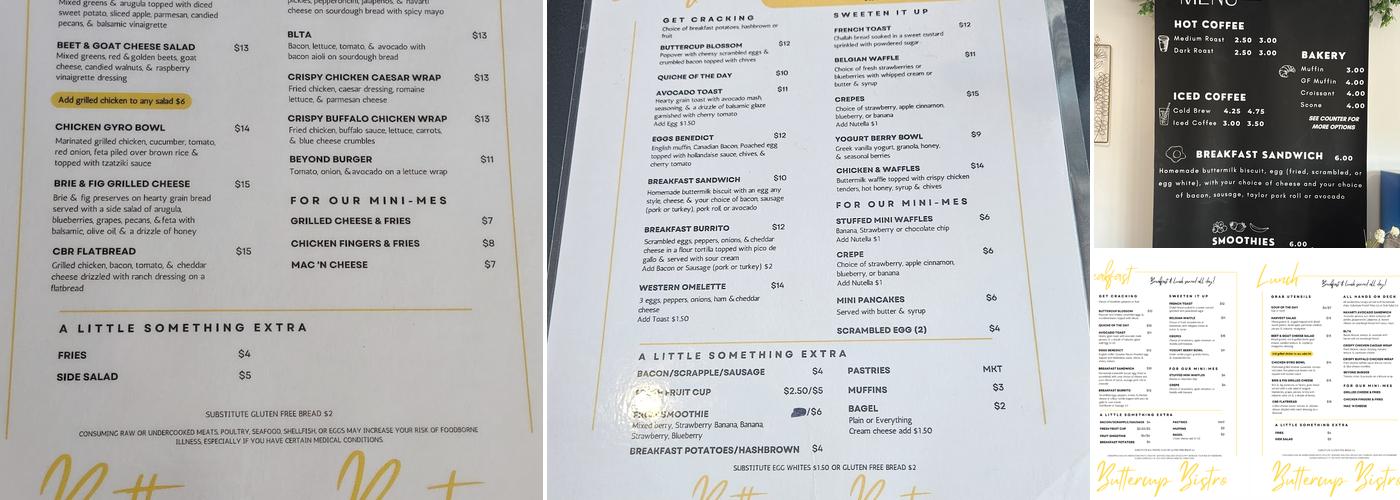 Buttercup Bistro Menu