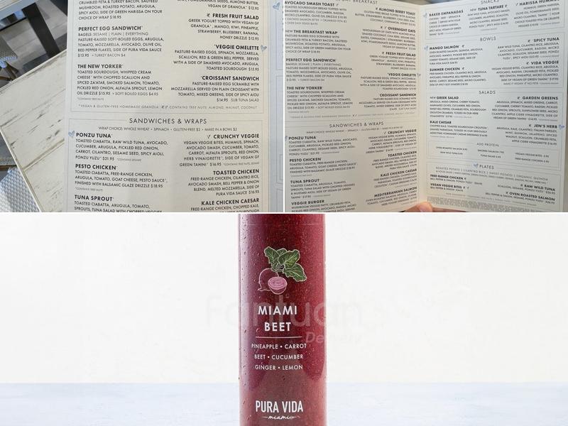 Pura Vida Menu