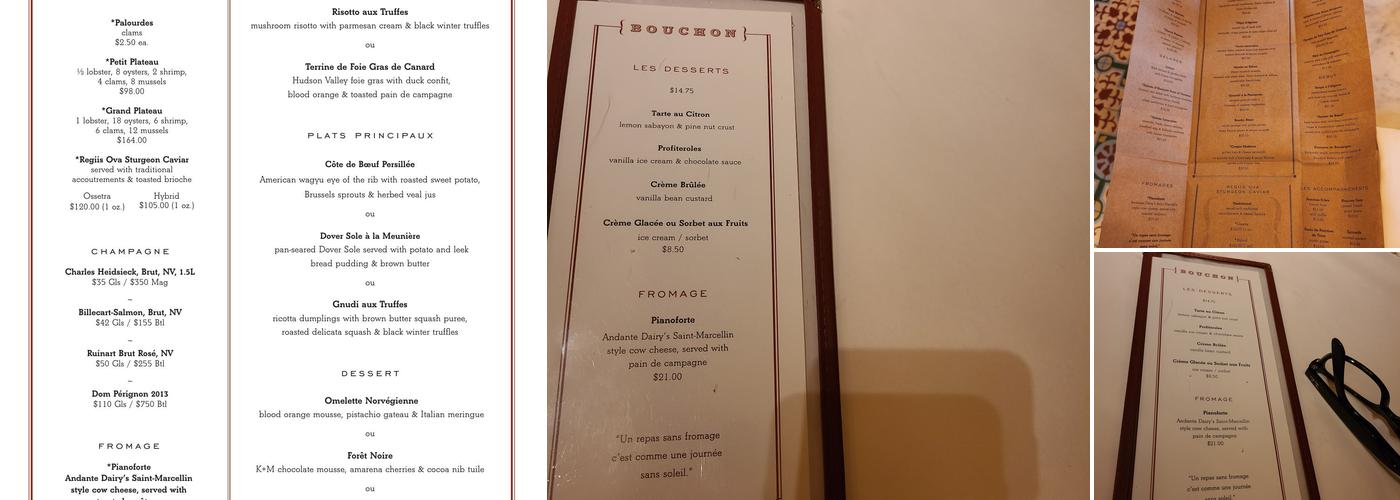 Bouchon Bistro Menu