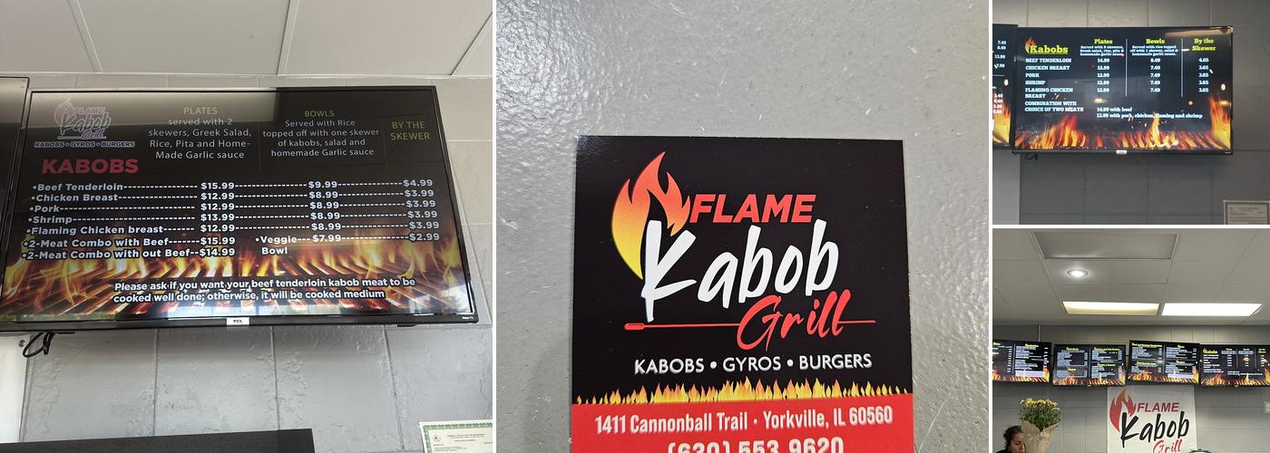 Flame kabob grill Menu