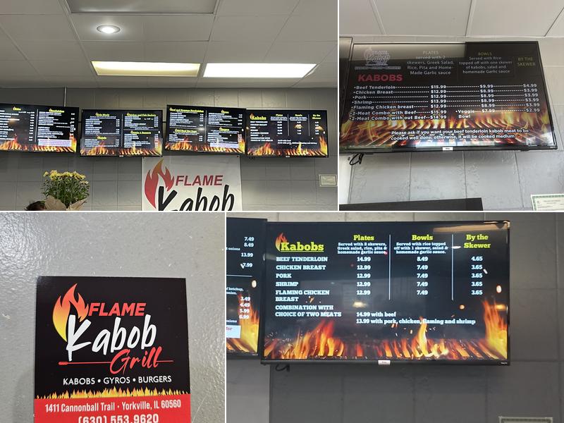 Flame kabob grill Menu