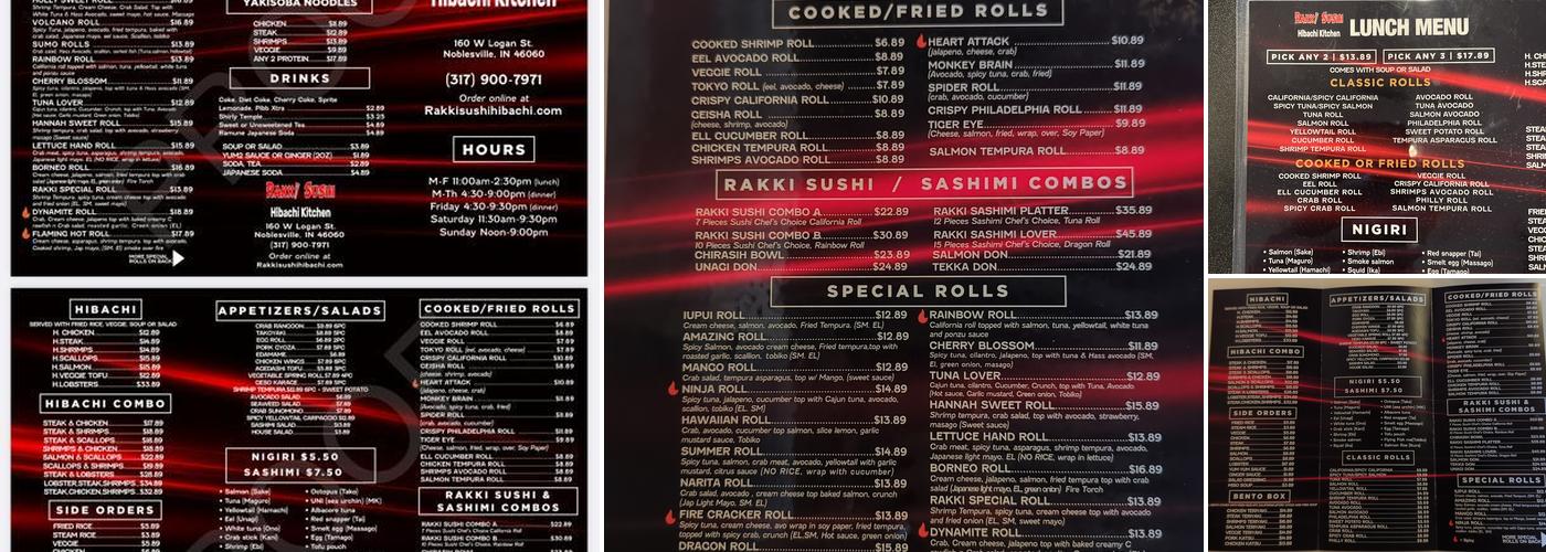 Rakki Sushi Hibachi Kitchen Menu