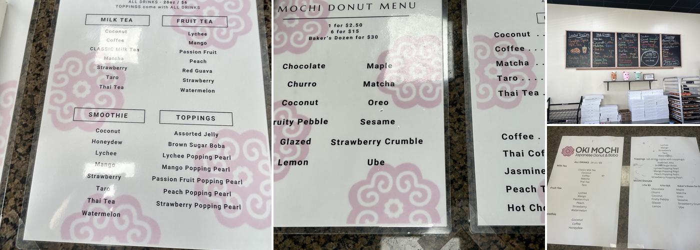 OKI MOCHI Menu