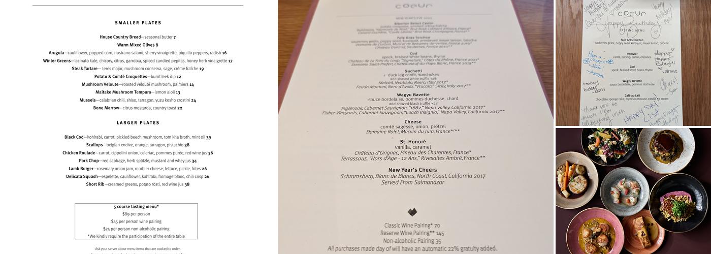 Coeur Menu