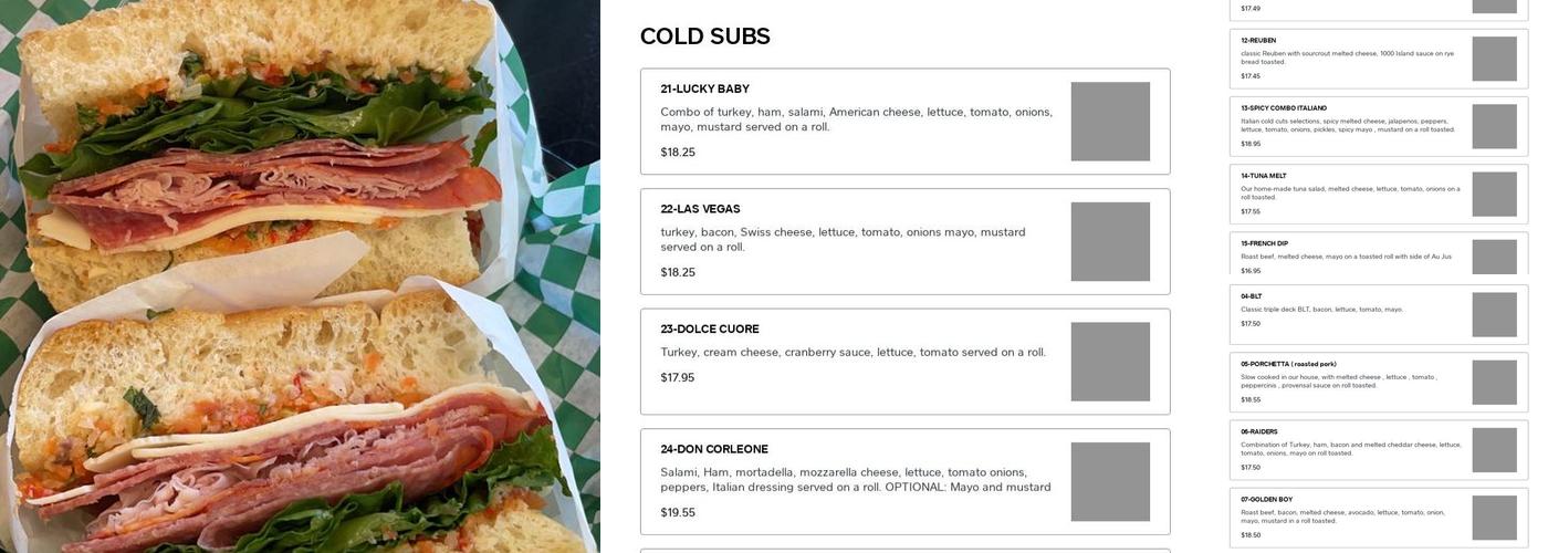 PANINO Menu