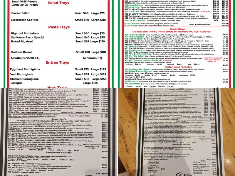 Stallone’s Italian Eatery Santa Fe Station Casino Menu