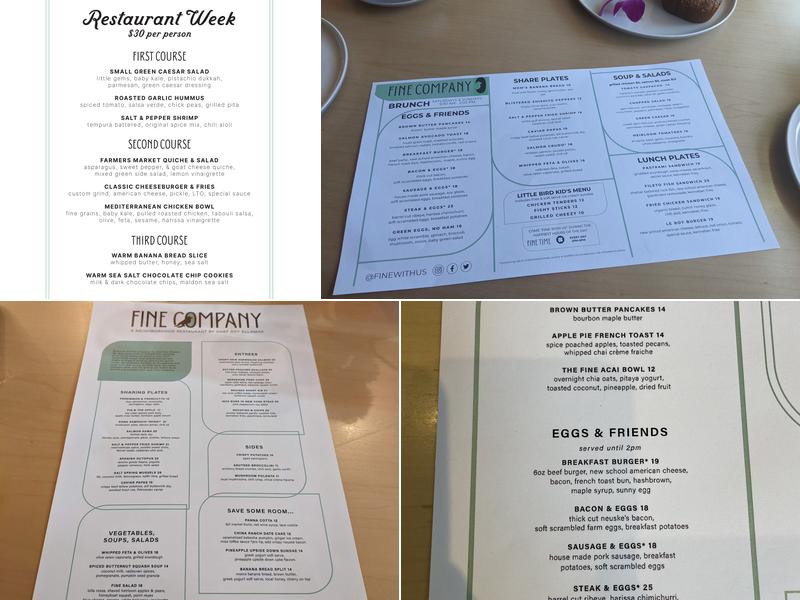 Fine Company Menu